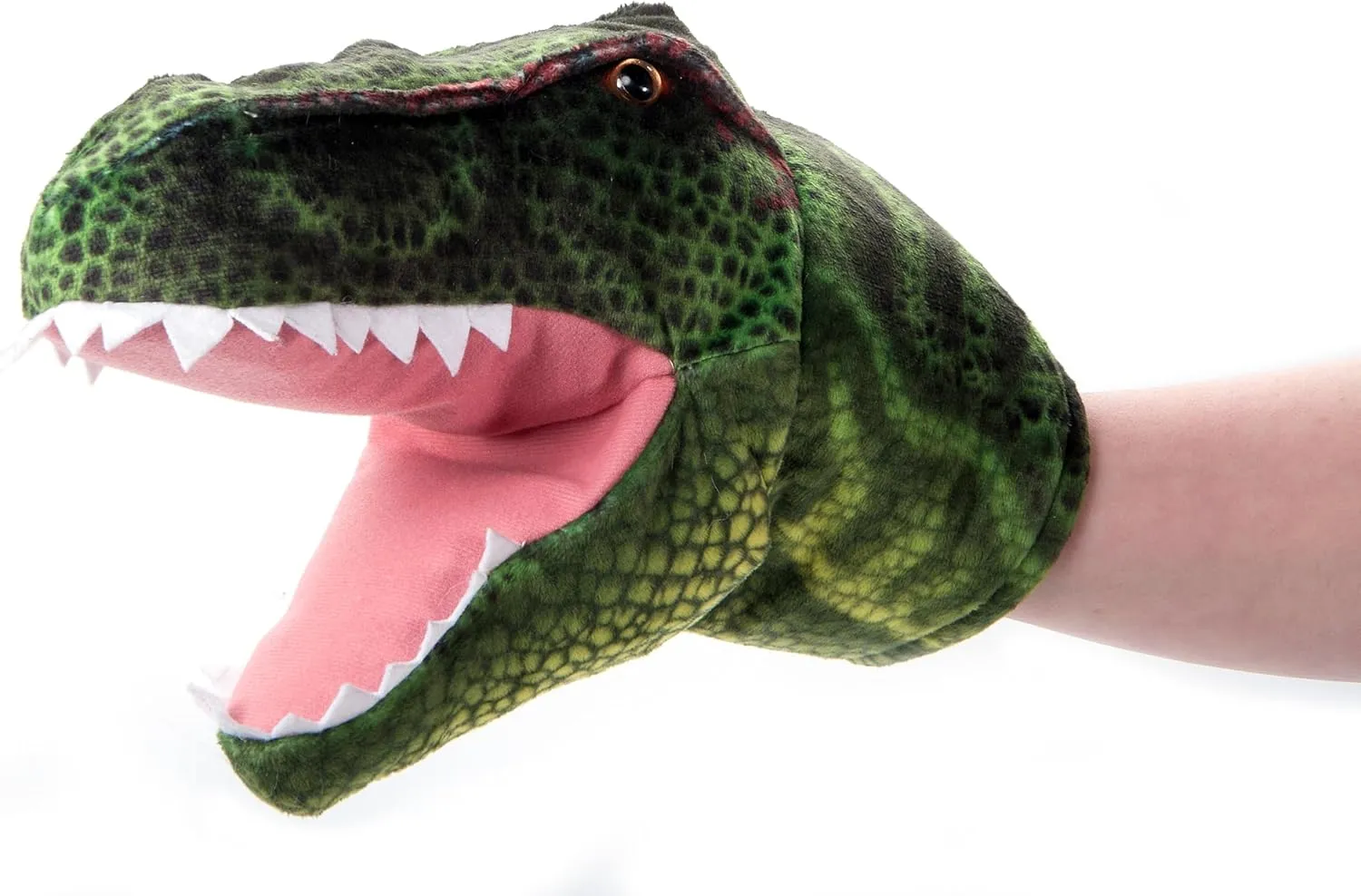 The Petting Zoo Dinosaur T-Rex Stuffed Animal Plushie, Gifts for Kids, Puppetz Animals, Green T-Rex Plush Toy 12 Inches