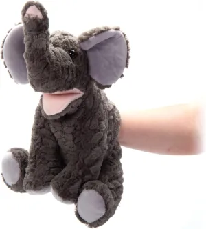 The Petting Zoo Elephant Hand Puppet Stuffed Animal Plushie, Gifts for Kids, Puppetz Animals, Elephant Interactive Puppets Plush Toy 12 Inches
