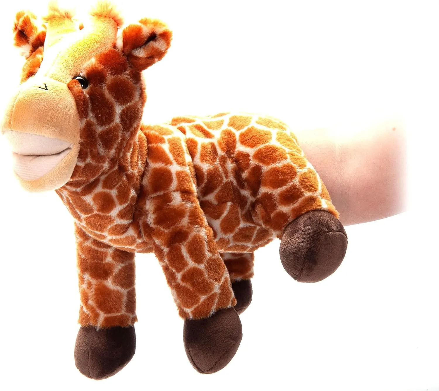 The Petting Zoo Giraffe Hand Puppet Stuffed Animal Plushie, Gifts for Kids, Puppetz Animals, Giraffe Interactive Puppets Plush Toy 14 Inches