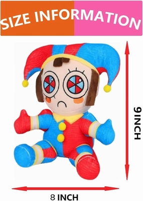 The Amazing Digital-Circus 9''-11" Inch's Plush Toys Collection for TV Fans Gift, Cute Stuffed Figure Doll Choice for Boys and Girls, Great Gift for Birth Days and Special Occasions (Pmni-c)