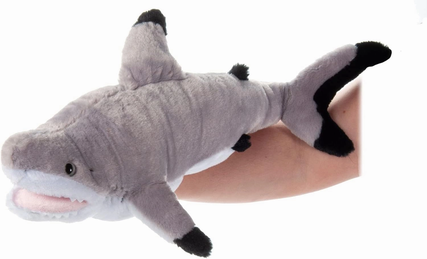 The Petting Zoo Blacktip Shark Hand Puppet Stuffed Animal Plushie, Gifts for Kids, Puppetz Animals, Shark Interactive Puppets Plush Toy 19 Inches