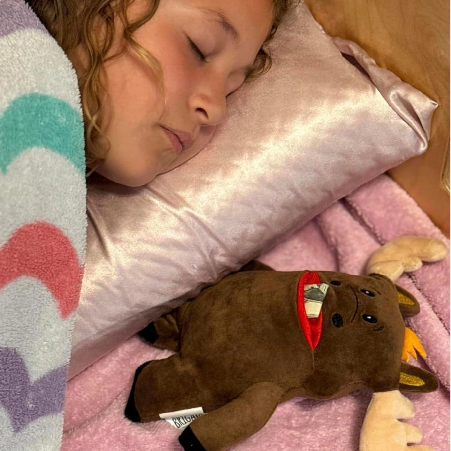 The Tooth Brigade Tooth Fairy Pillow | Stuffed Plush with Large Pocket Mouth for Lost Teeth, Treasures, Prizes - Fun and Interactive Plush, Perfect Kids, Boys, & Girls Gift (Twigs Moose)