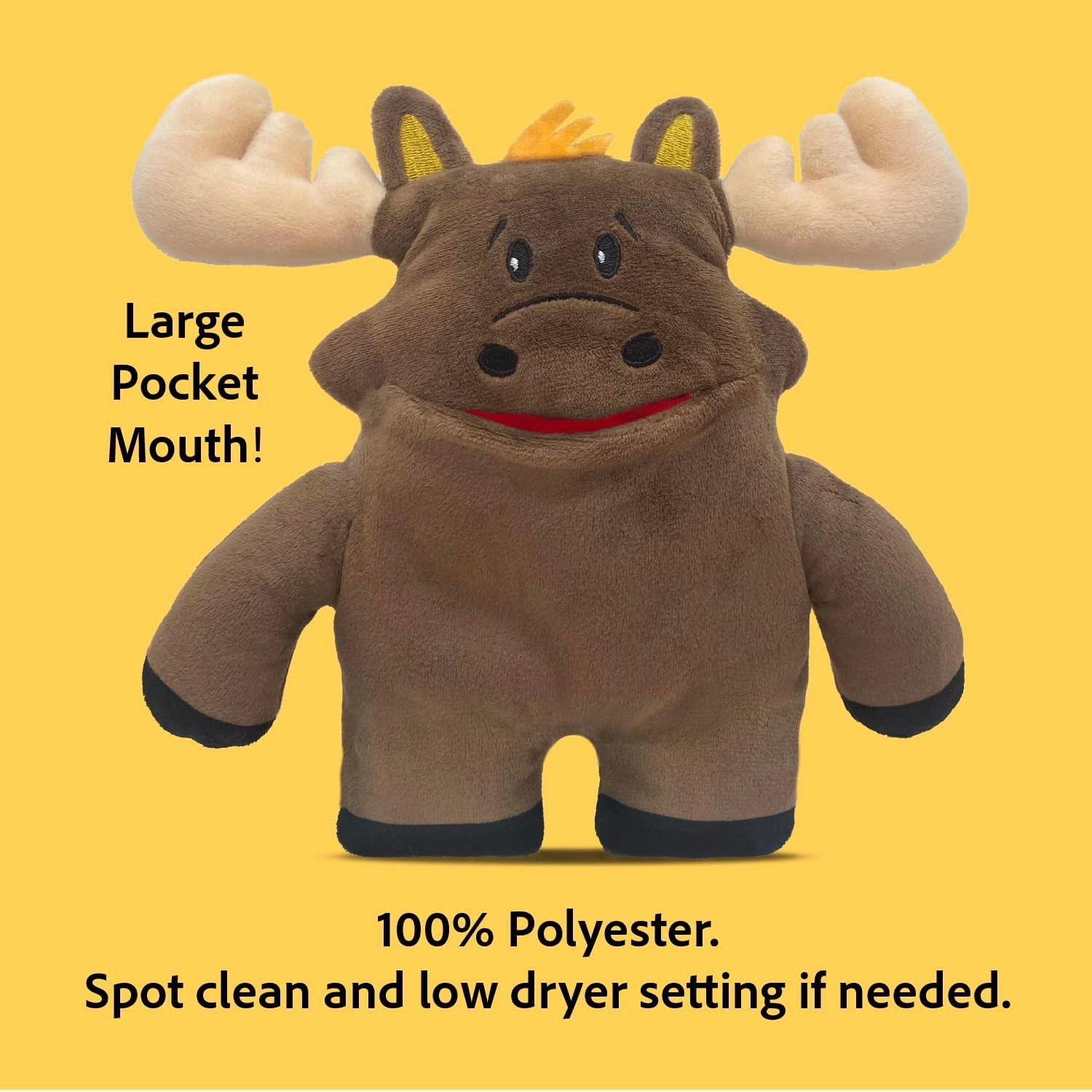 The Tooth Brigade Tooth Fairy Pillow | Stuffed Plush with Large Pocket Mouth for Lost Teeth, Treasures, Prizes - Fun and Interactive Plush, Perfect Kids, Boys, & Girls Gift (Twigs Moose)