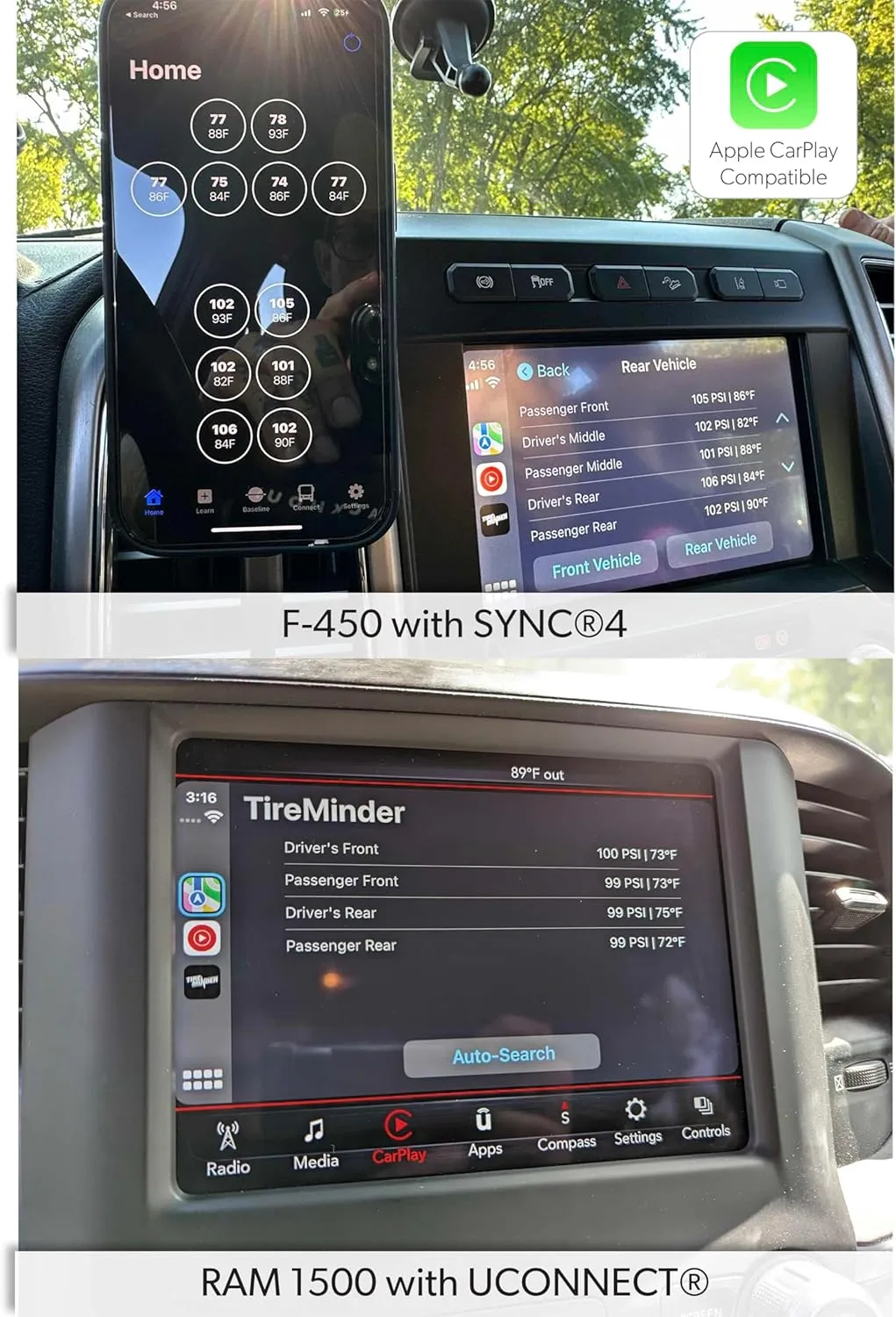 TireMinder Smart TPMS with 10 Transmitters for RVs, MotorHomes, 5th Wheels, Motor Coaches and Trailers