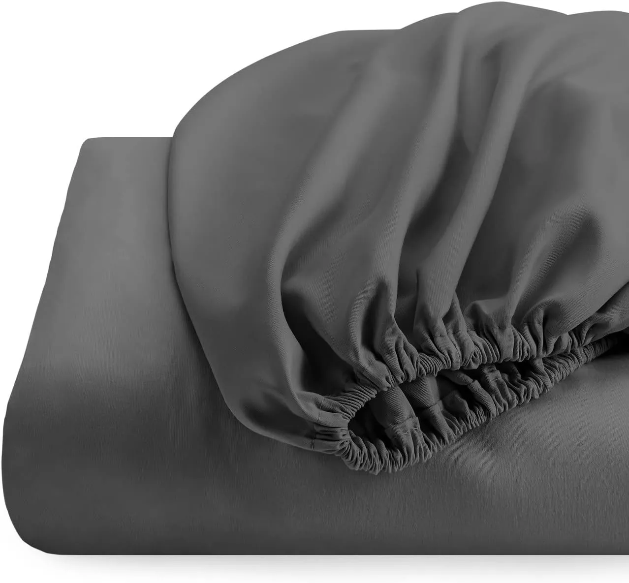 Top Split Flex Head King Fitted Sheet Only for Sleep Number Bed Fits Deep Pocket Mattresses 1800 Thread Count (Gray 2 Pack)