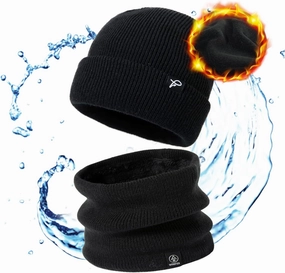 TOP-EX L/XL/XXL Waterproof Beanie Fleece Lined Hat for All-Weather Winter Warm