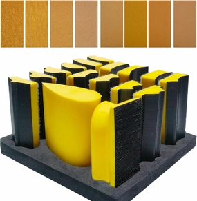 Total 56 PCS Hand Sanding Block Set- 16 PCS Contoured Profile Sander Block   40 Sheet Sandpaper Kit - Interchangeable Assorted Convex & Concave Shapes for Moldings,Woodworking, Auto Paint and Crafts