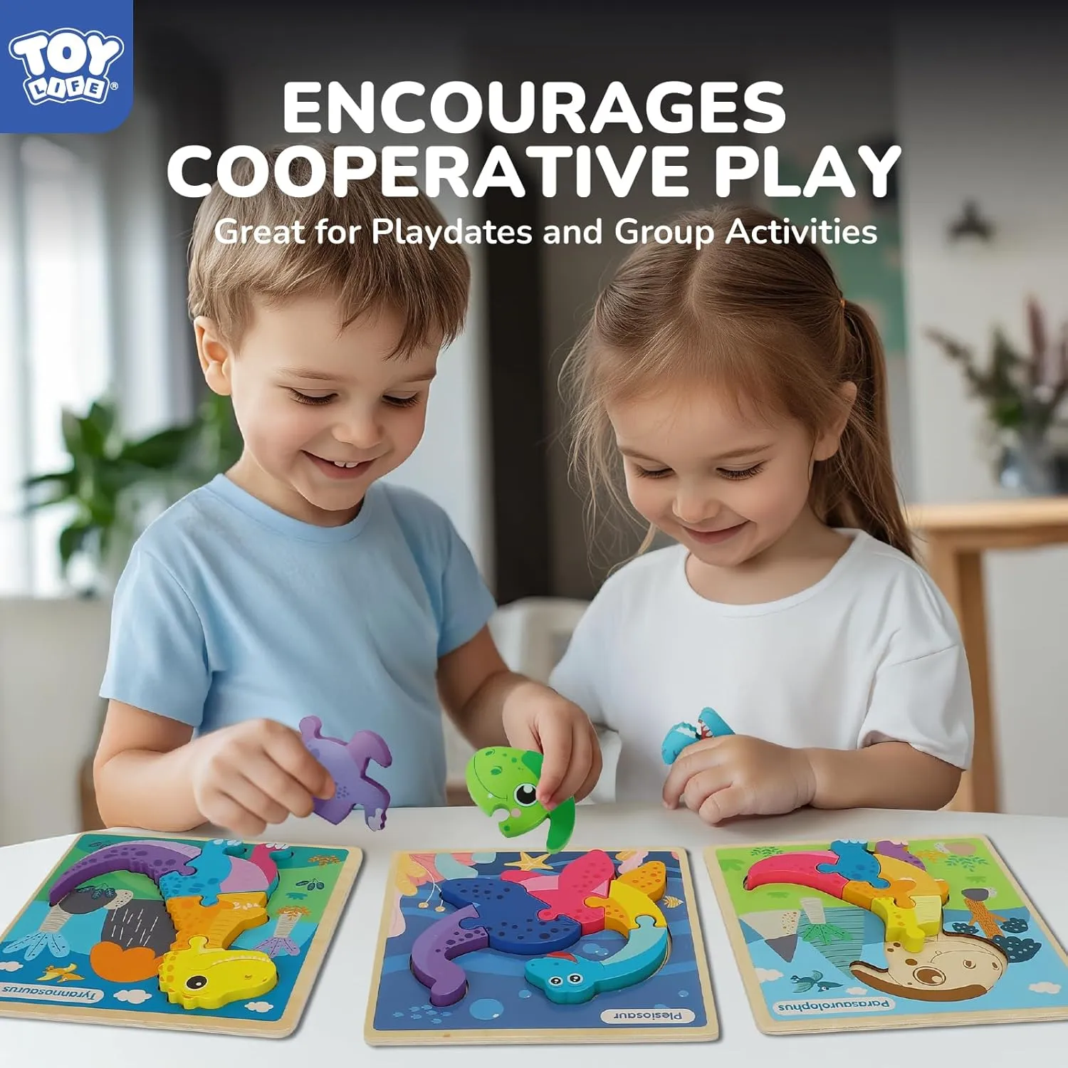 TOY Life Wooden Puzzles for Toddlers 2-4, 12 Pack Dinosaurs Puzzles for Toddler 1-3, Kids Montessori Toys for 1 2 3 Year Old, Educational Toys for Boys Girls Age 2 3 4 5, Baby Learning Toy Gifts