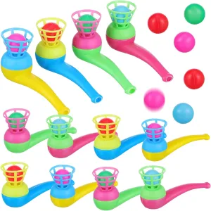 Toyvian Ball Blowing Toy Boys Girls Playset Classroom Prize, Kids Floating Blow Pipe Balls (Random Color)
