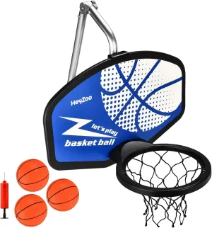 Trampoline Basketball Hoop, with Pump and Mini Balls, Easy to Assemble Sturdy for Dunk Fit, Waterproof, Trampoline Accessory of Trampoline, All Ages