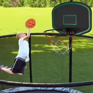 Trampoline Basketball Hoop,Basketball Hoop for Trampoline Outdoor 8-15FT Trampoline,with Pump and 2 Mini Basketball, Easy to Install,(Attention: Suitable for Children Over 120 Months Old only)