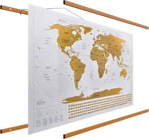 Travelization 36" Magnetic Poster Hanger Frame   36x24 Scratch Off World Map Original Set
