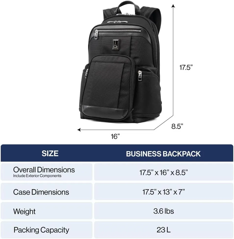 Travelpro Platinum Elite Business Laptop Backpack, Fits up to 17.5 Inch Laptop, Work, Travel, Men and Women, Vintage Grey