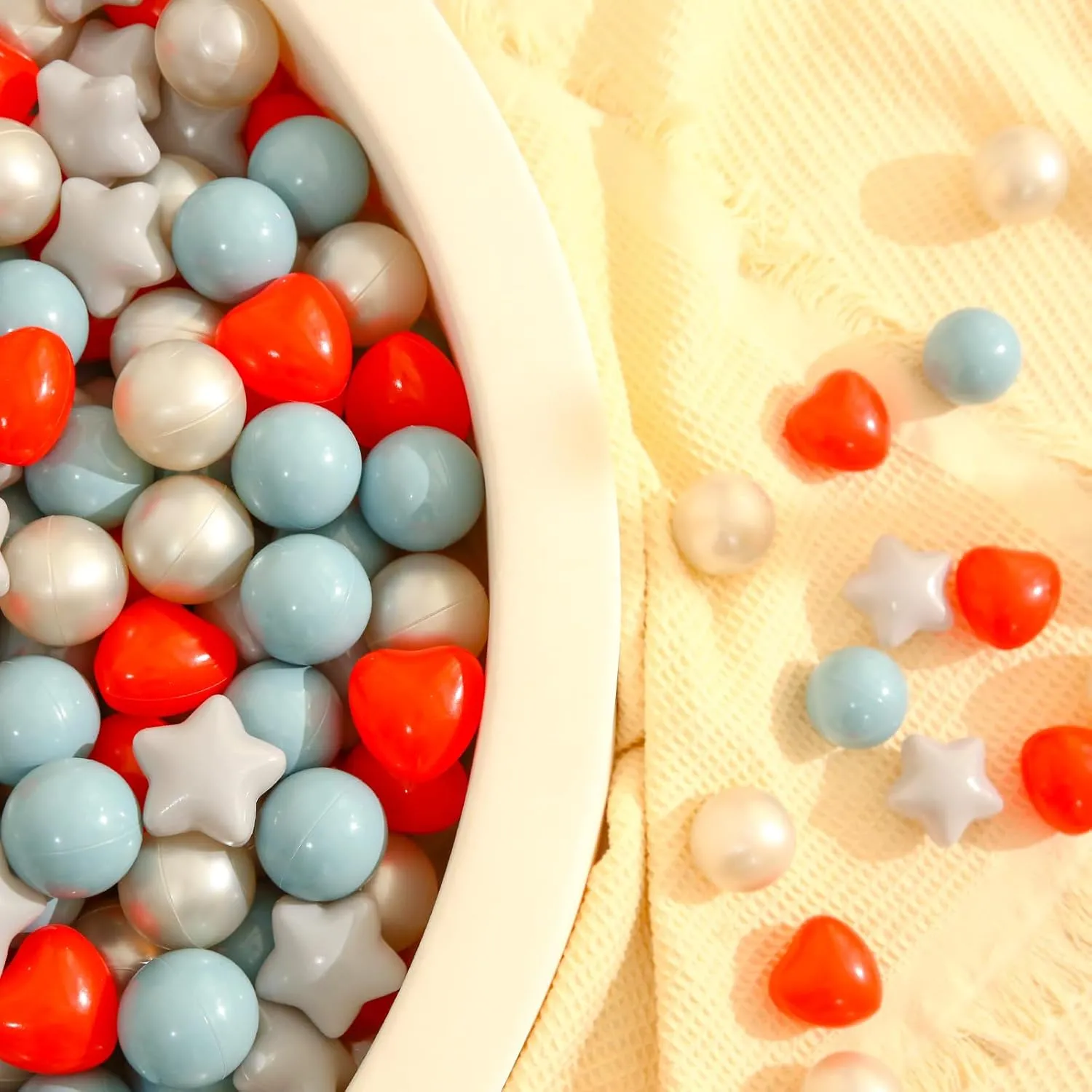 TRENDPLAY Ball Pit Balls Stars : Different Shapes - Mix Stars Shapes for Kids, Perfect for Parties, Pink Green Blue White Gray 50 100 200 500 Pack