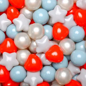 TRENDPLAY Ball Pit Balls Stars : Different Shapes - Mix Stars Shapes for Kids, Perfect for Parties, Pink Green Blue White Gray 50 100 200 500 Pack