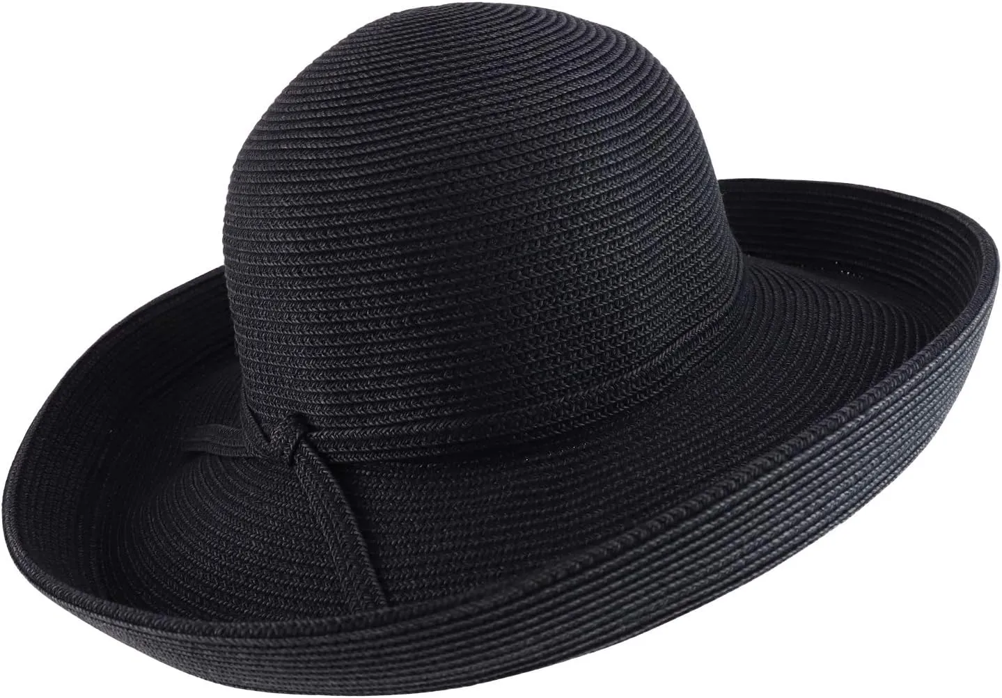 Trendy Apparel Shop Women's UPF 50  Soft Paper Braid Large Kettle Brim Sun Hat