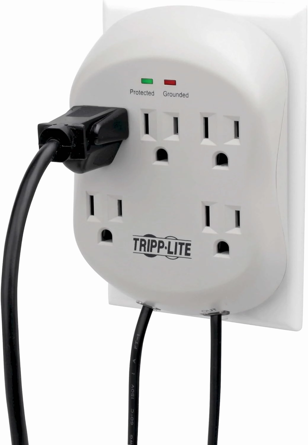 Tripp Lite 5 Outlet Surge Protector Power Strip, Direct Plug in, RJ11 Protection