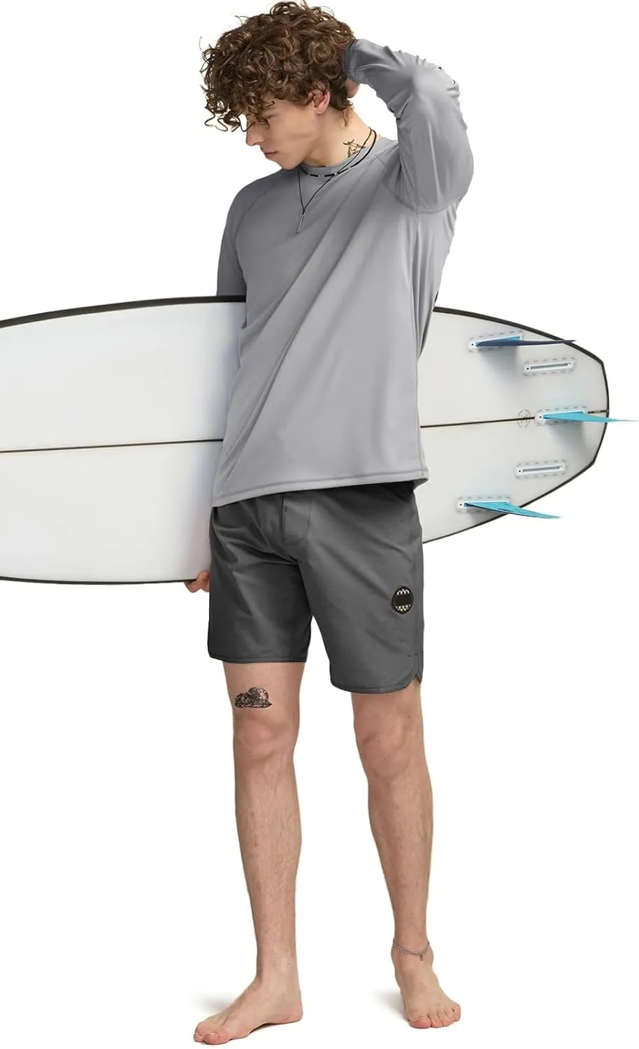 TSLA Men's Rashguard Swim Shirts, UPF 50  Cool Running Workout Loose-Fit Long Sleeve