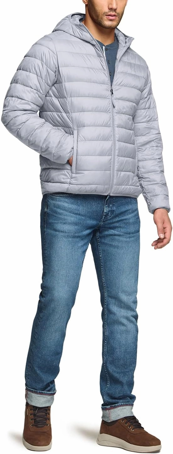TSLA Men's Lightweight Packable Accent Puffer Jacket, Water-Resistant Winter Jackets