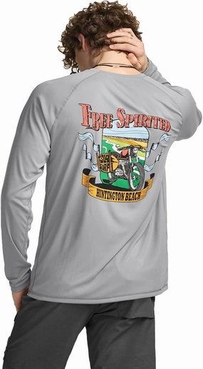 TSLA Men's Rashguard Swim Shirts, UPF 50  Cool Running Workout Loose-Fit Long Sleeve