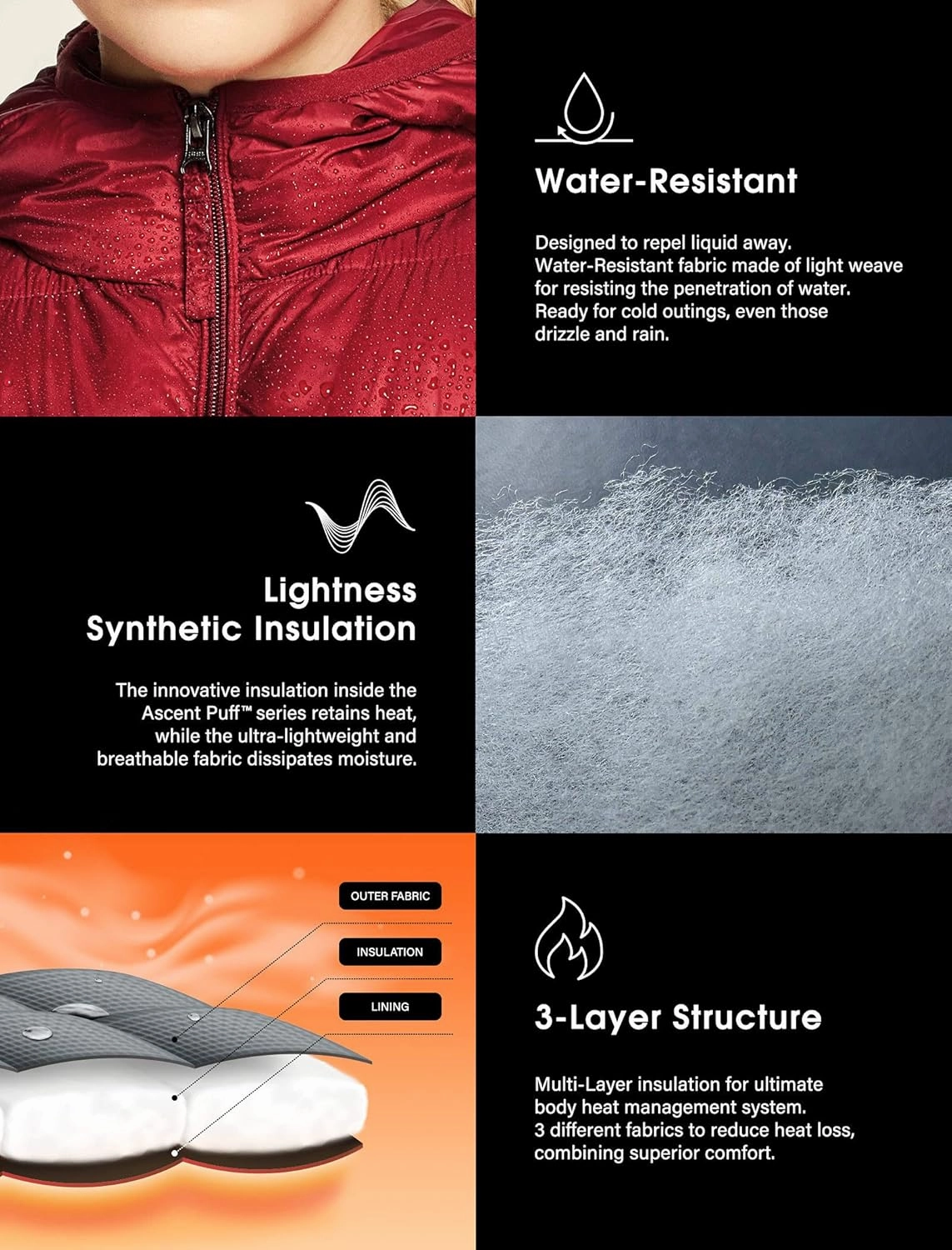 TSLA Women's Lightweight Packable Accent Puffer Jacket, Water-Resistant Winter Coat