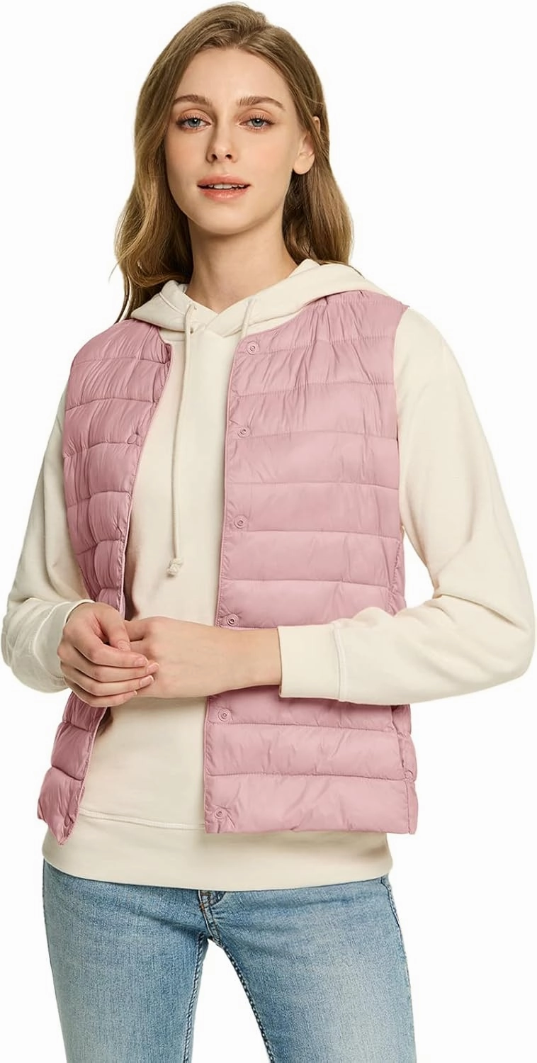 TSLA Women's Lightweight Packable Accent Puffer Jacket, Water-Resistant Winter Coat