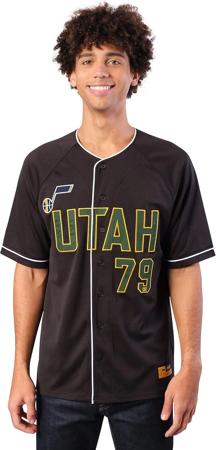 Ultra Game Men's NBA Official Super Soft Button Down Baseball Shirt