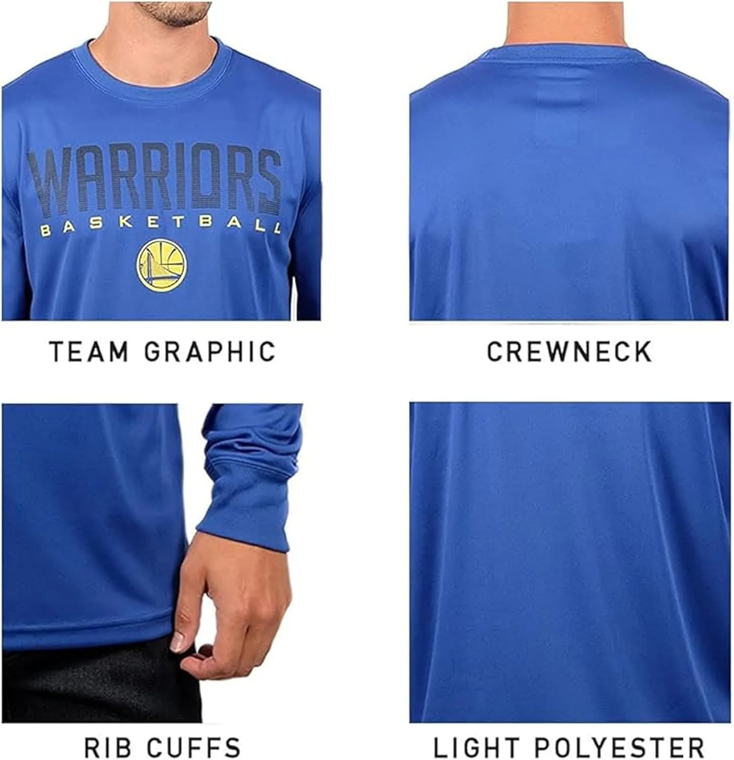 Ultra Game Men's NBA Official Super Soft Game Day Long Sleeve T-Shirt