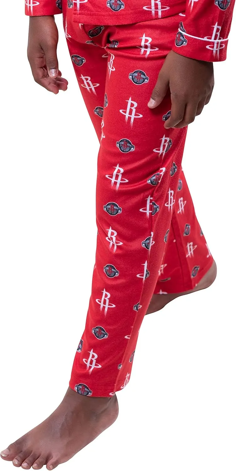 Ultra Game Youth NBA Official 2-Piece Super Soft Button Down Pajamas Set