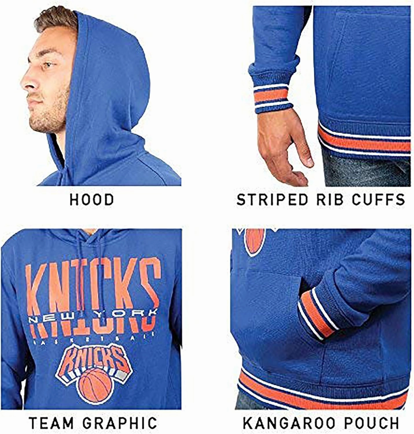 Ultra Game Adult's NBA Official Soft Fleece Hoodie Pullover Sweatshirt