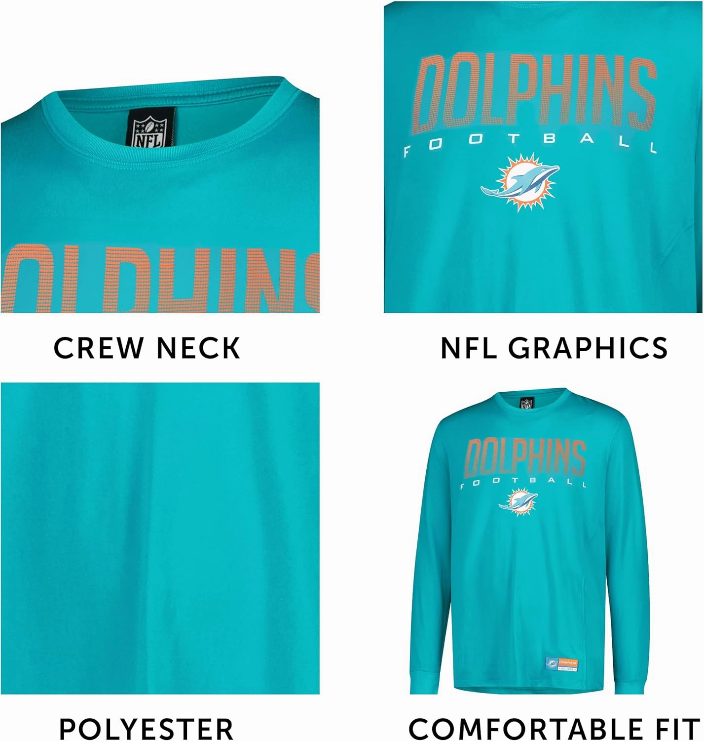Ultra Game Men's NFL Official Super Soft Game Day Long Sleeve T-Shirt