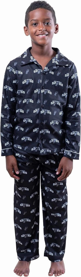 Ultra Game Youth NBA Official 2-Piece Super Soft Button Down Pajamas Set