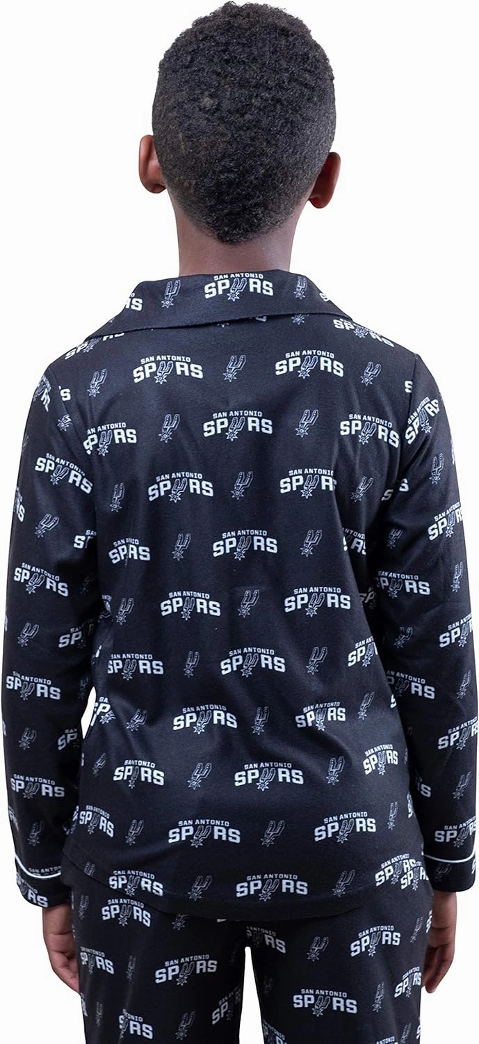 Ultra Game Youth NBA Official 2-Piece Super Soft Button Down Pajamas Set