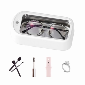 Ultrasonic Jewelry Cleaner Machine Makeup Brush Cleaner, 720ml 304 Stainless Steel Tank,45Khz Three Speed Mode Ultrasonic Cleaner for cleaning Glasses, Rings, Makeup Brushes, Watch Strap.
