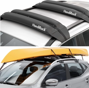 Universal Inflatable Soft Roof Rack Bars (Pair); Tie-Downs and Bow and Stern Lines Included; Carrier for Kayaks, Canoes, Surfboards and SUPs; Fits Cars and SUVs