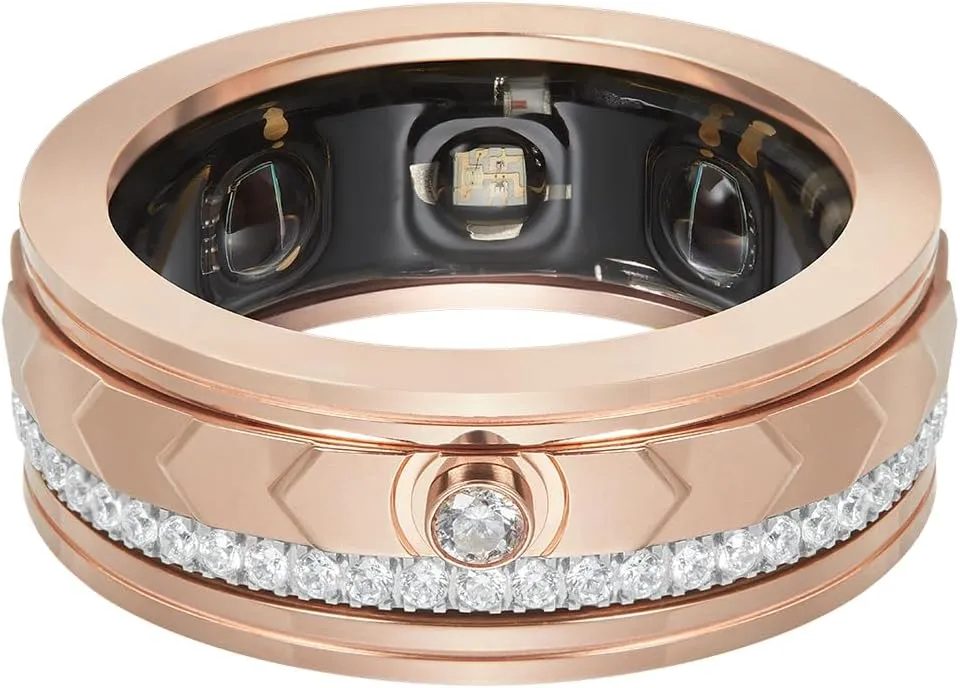 VERTU Smart Ring Ai Diamond Ring for Men/Women, Sleep Tracker - Fitness Monitor - No App Subscription - Floating Light, Size 8