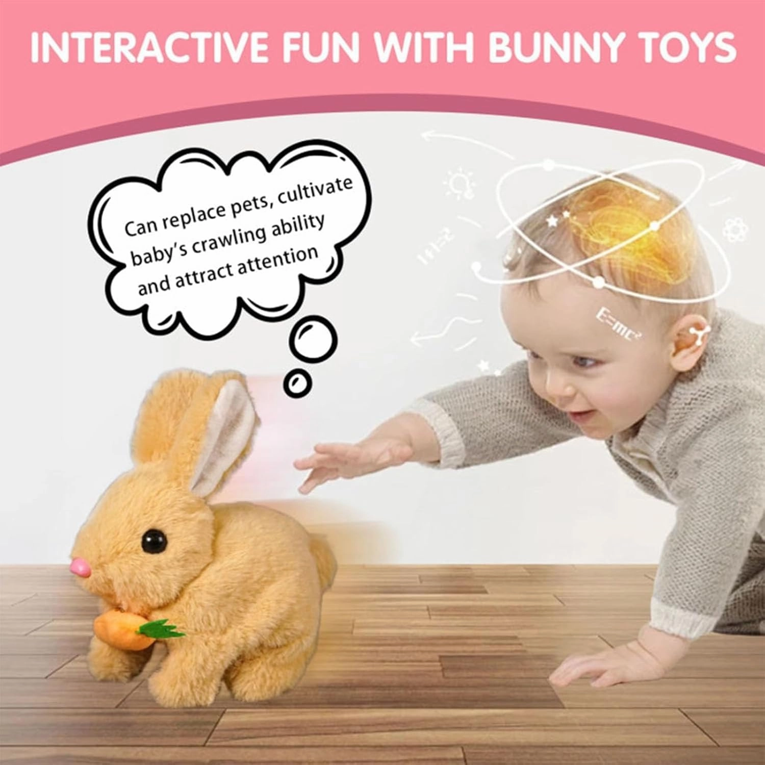Vianys Bunnypal, Petsboro Bunnypal, Fanyil Sherum Bunnypal, Bunny Pal, Easylife Bunny Realistic Bunny Toy, Interactive Bunny Realistic Bunny - Jumping, Twitching, and Shaking Ears (Pink)