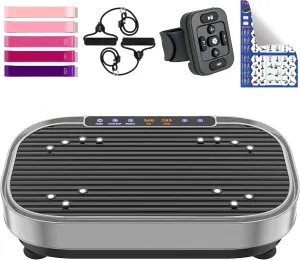 Vibration Plate Exercise Machine, 2025 Upgraded Fitness Full Whole Body Workout Shaker Platform for Lymphatic Drainage Weight Loss with Exercise Poster for Home Office