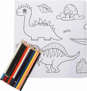 VICASKY 1set Jumbo Coloring Poster for Boy Girl Adhesive Wall Art Roll Graffiti Drawing Coloring Pencils for Creativity Hand-Eye Coordination and Interactive Fun