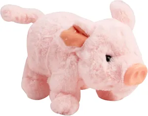 Vokodo Playful Piggy Walks Makes Sounds Wiggles Nose and Wags Tail Interactive Pig Kids Soft Cuddly Electronic Pet Battery Operated Animal Toys Great Gift for Preschool Children Boys Girls Toddlers