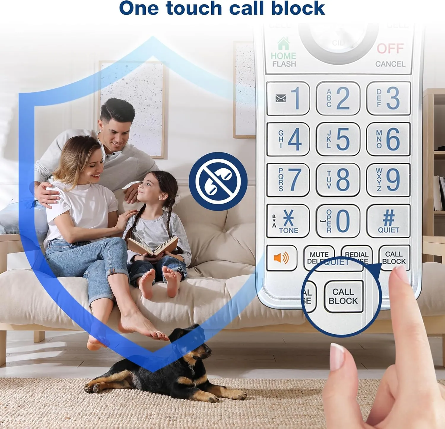VTech IS8151-5 Super Long Range 5 Handset DECT 6.0 Cordless Phone for Home with Answering Machine, 2300 ft Range, Call Blocking, Bluetooth, Headset Jack, Power Backup, Intercom, Expandable to 12 HS