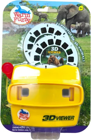 WARM FUZZY Toys 3D Viewfinder (Zoo Animals) - Viewfinder for Kids & Adults, Slide Viewer, 3D Reel Viewer, Classic, Retro and Vintage Toys with 3 Reels - Contains 21 High Definition 3D Images