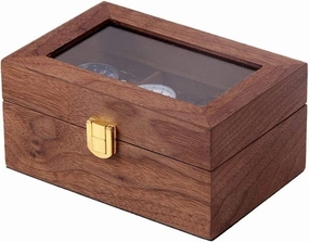 Watch Box Watch Organizer Display Vintage Wood 3 Slots Watch Box Case Organizer Display Holder Clear Top Lockable Watch Accessories (Color : Coffee Color, Size : 16.5 * 11 * 8cm)