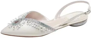 Wedding shoes Fairy rhinestone sandals with a small number of baotou flats senior sense pointed single shoes