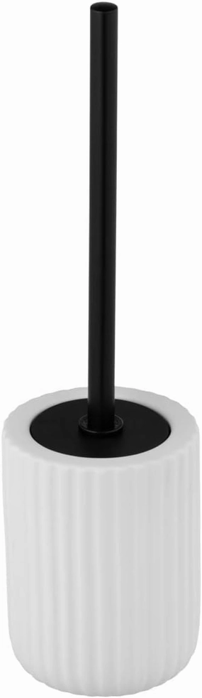WENKO Belluno White Ceramic Toilet Brush Holder, 11,5 x 42 x 11,5 cm