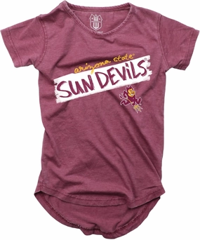 Wes and Willy NCAA Girls S/S Burnout Tee