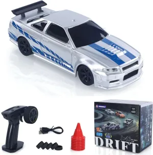wheelfun1/43 RC Racing Car R34 Radio Controlled High Speed Drift Vehicle 4Wd RTR Mini Car Toy 2.4G Radio Lipo Battery Gifts Hobby Grade Model for Adult