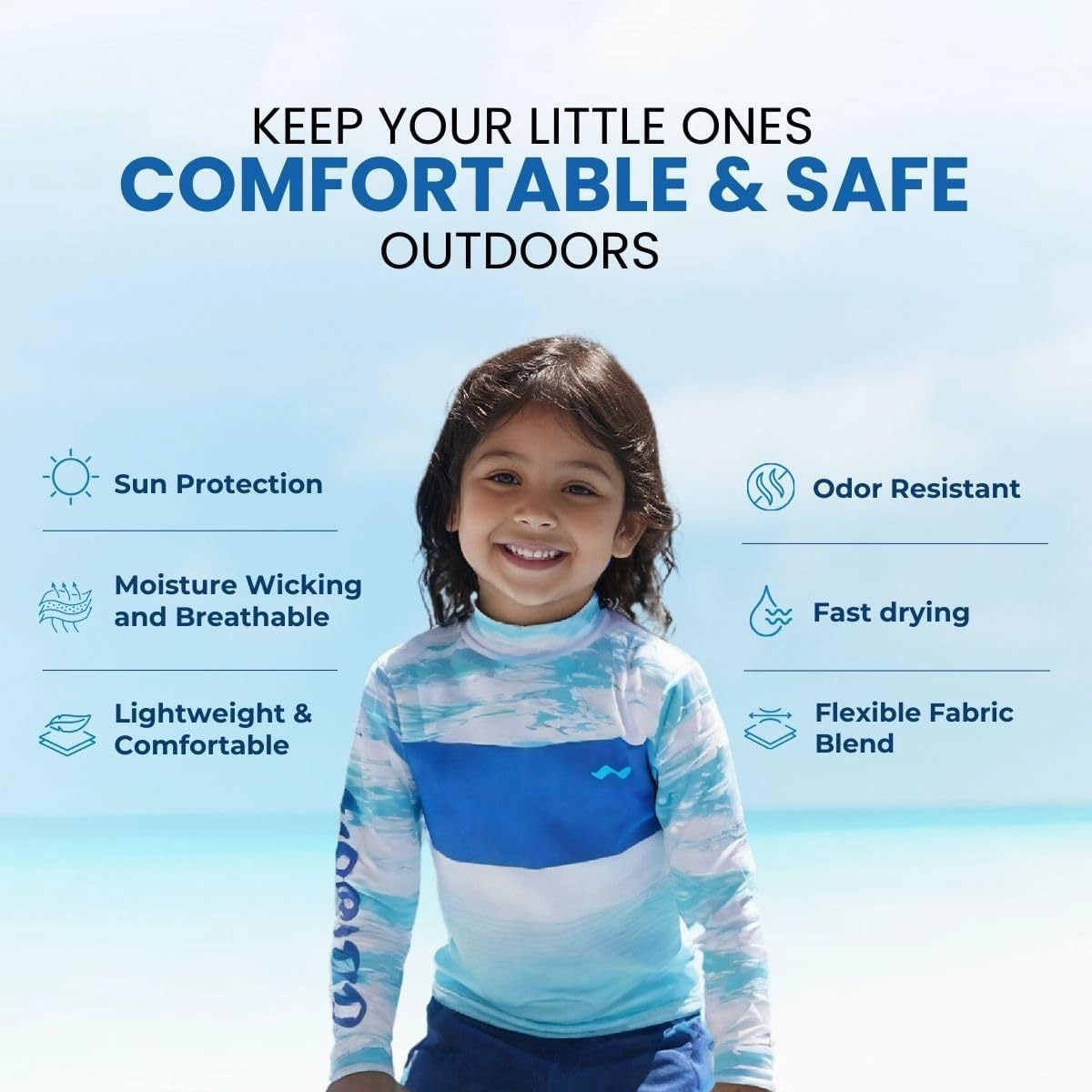 WindRider Kids Rash Guard - Girls and Boys Swim Shirt UPF 50  Sun Protection, Long Sleeve for Swimming, Fishing & Outdoor Fun