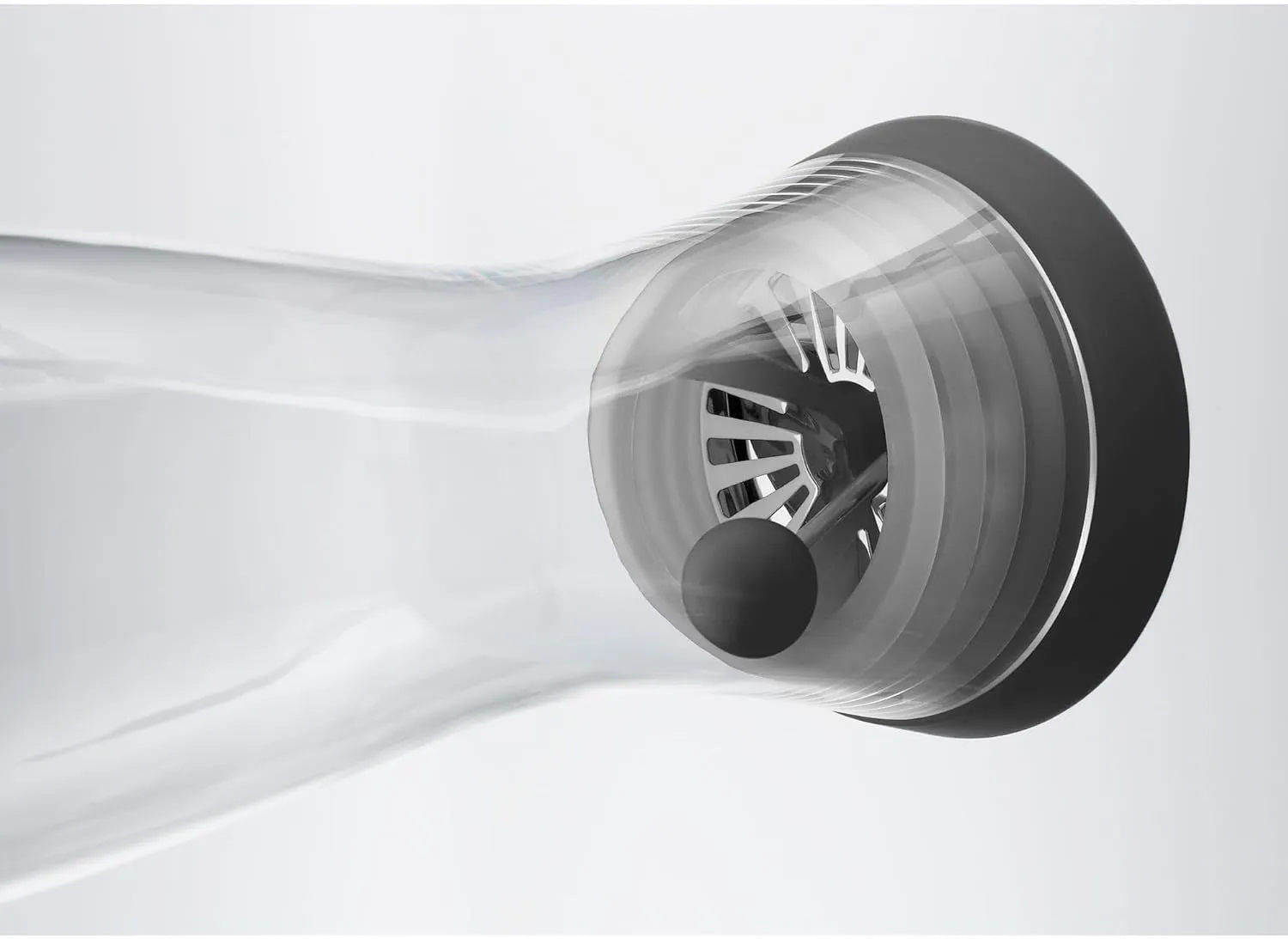 WMF Close-Up Stopper Glass Cromargan Basic Water Decanter, Black, Height 32.7 cm, 1.5 Litre