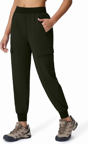 Women's Cargo Joggers Lightweight Hiking Jogger Pants Zipper Pockets Travel Athletic UPF 50 